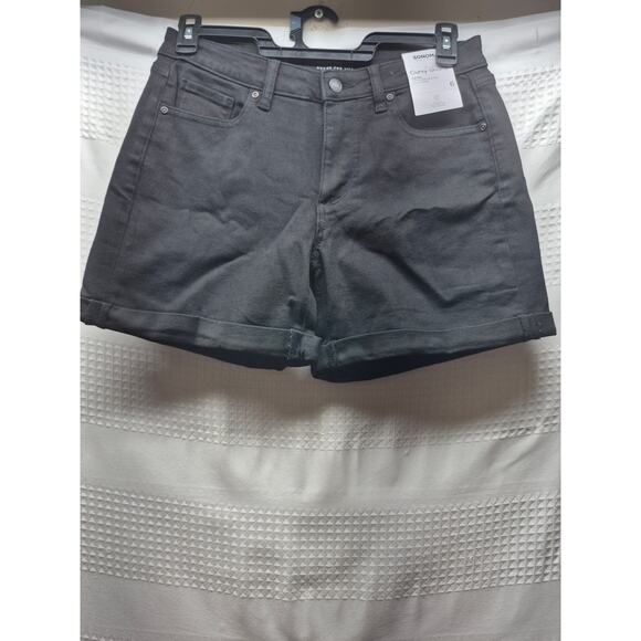 Sonoma Denim - New Women's Sonoma Goods For Life Black Curvy High Rise Cuffed Shorts Size 6